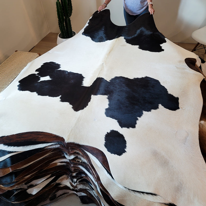 Natural Brazilian  Black And White Cowhide Rug Size Large 2501 , Stain Resistant Fur | eCowhides