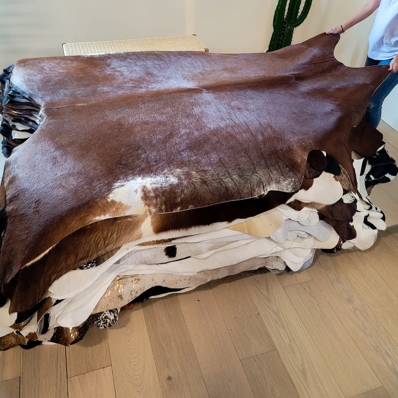 Natural Brazilian Brown Cowhide Rug Size X Large 2545 , Stain Resistant Fur | eCowhides