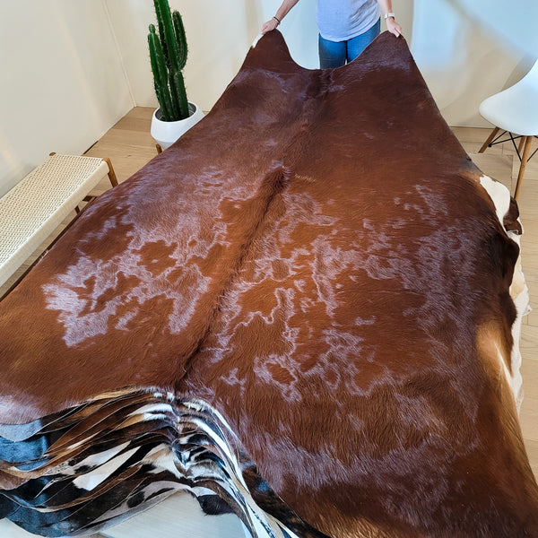 Natural Brazilian Brown Cowhide Rug Size XX Large 2550