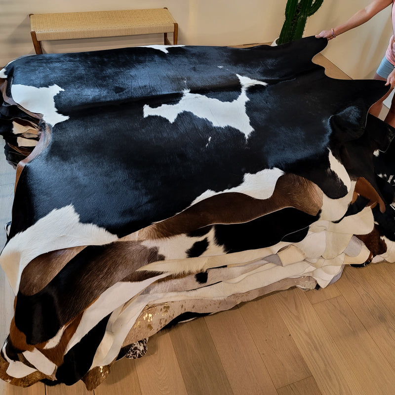 Natural Brazilian Black And White Cowhide Rug Size X Large 2645 , Stain Resistant Fur | eCowhides