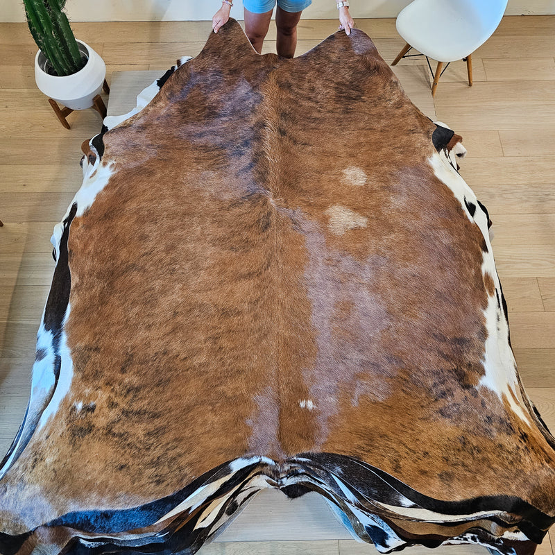 Natural Brazilian Brindle Cowhide Rug Size X Large 2762 , Stain Resistant Fur | eCowhides