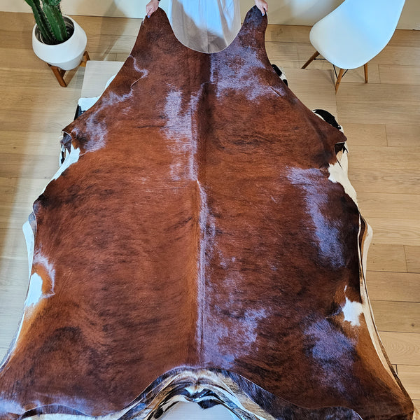 Natural Brazilian Brindle Cowhide Rug Size X Large 3004 , Stain Resistant Fur | eCowhides