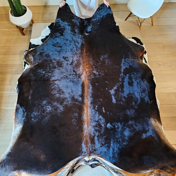 Natural Brazilian Dark Chocolate Cowhide Rug Size X Large 3037 , Stain Resistant Fur | eCowhides