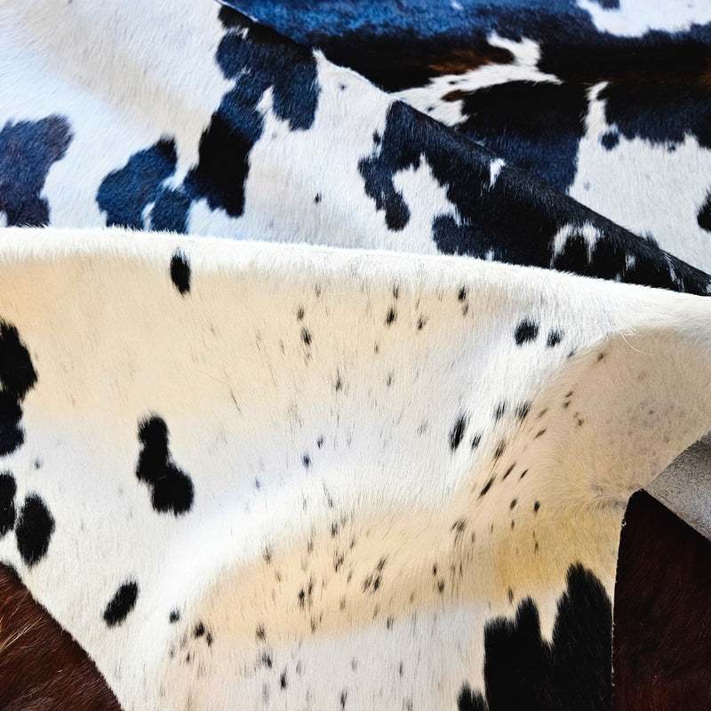 Natural Dark Tricolor Cowhide Rug Size Large 3335 , Stain Resistant Fur | eCowhides