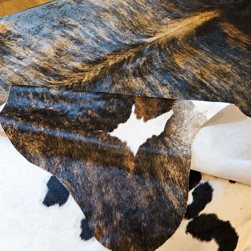 Natural Dark Tricolor Cowhide Rug Size Xx Large 3444 , Stain Resistant Fur | eCowhides