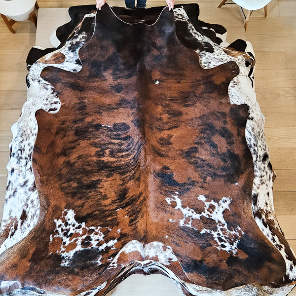 Dark Brindle Cowhide Rug Size Large 3835