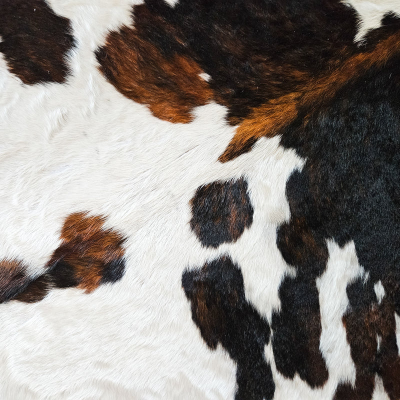 Dark Tricolor Cowhide Rug Size X Large 3840