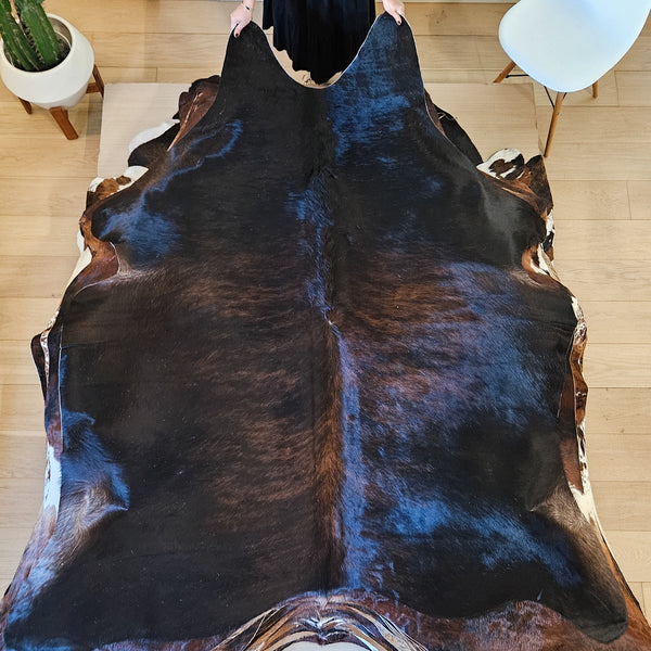 Brazilian Dark Brindle Cowhide Rug Size X Large 4187 , Stain Resistant Fur | eCowhides
