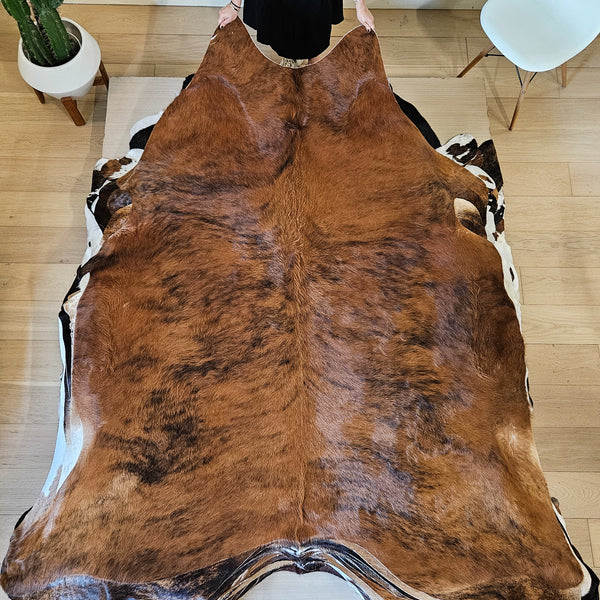 Brazilian Dark Brindle Cowhide Rug Size X Large 4255 , Stain Resistant Fur | eCowhides