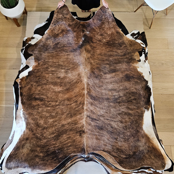 Brazilian Dark Brindle Cowhide Rug Size X Large 4258 , Stain Resistant Fur | eCowhides