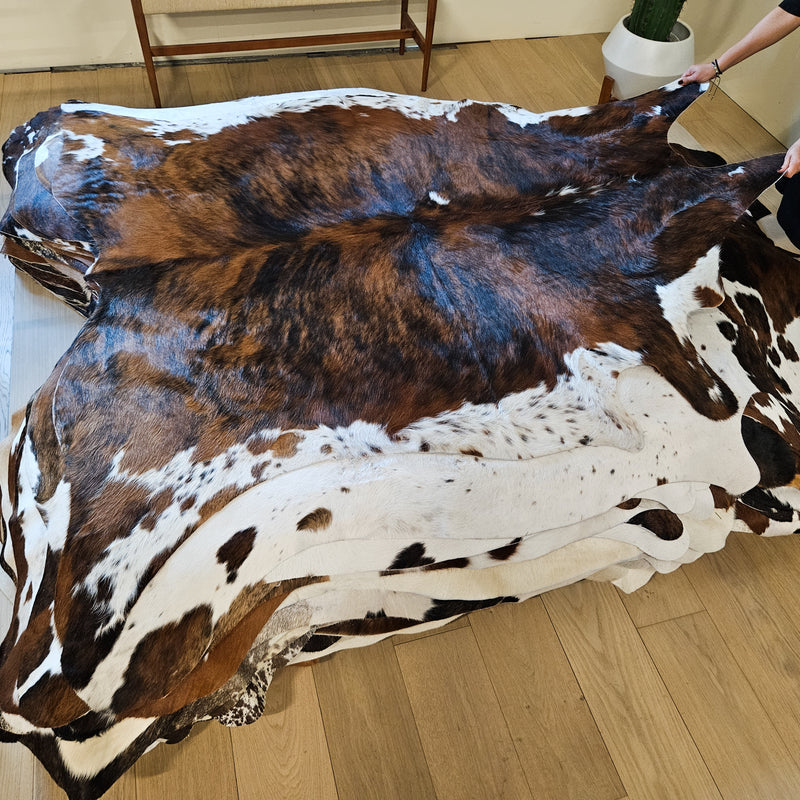 Tricolor Cowhide Rug Size Large 4279