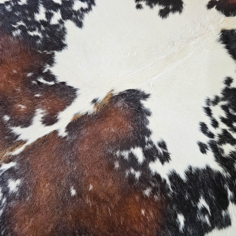 Natural Brazilian Chocolate And White Cowhide Rug Size X Large 2344 , Stain Resistant Fur | eCowhides