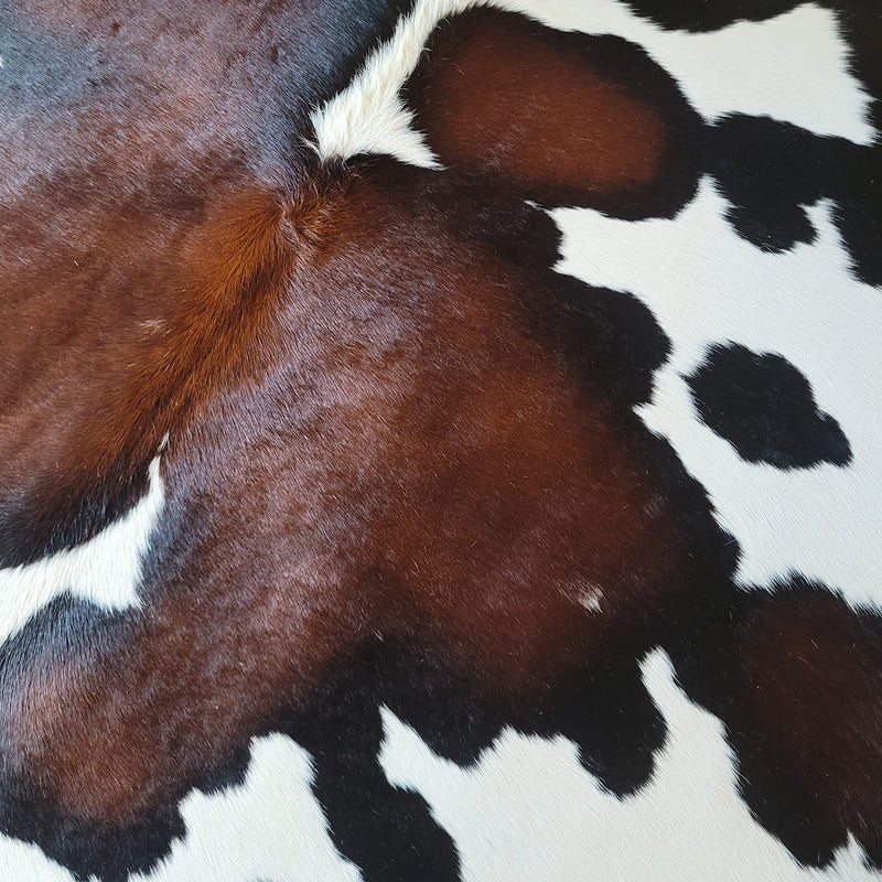 Natural Brazilian Chocolate And White Cowhide Rug Size X Large 3059 , Stain Resistant Fur | eCowhides