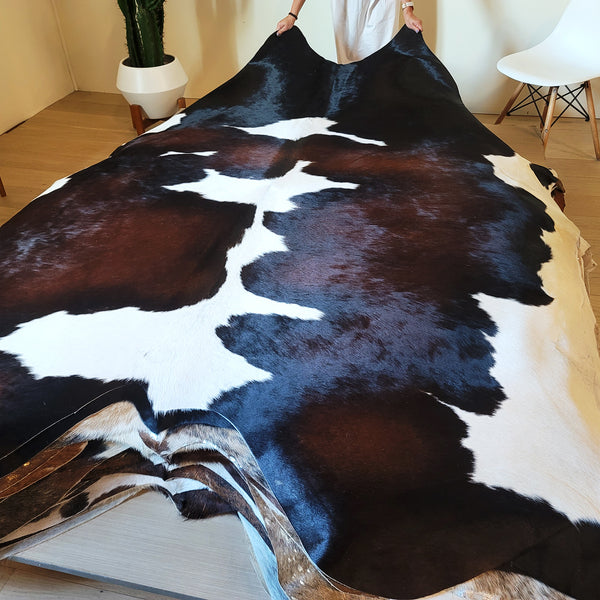 Natural Brazilian Chocolate Cowhide Rug Size X Large 3092 , Stain Resistant Fur | eCowhides