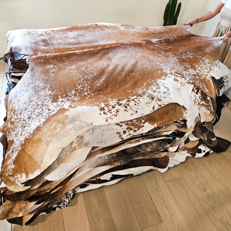 Brazilian Salt and Pepper Brown Cowhide Rug Size X Large 4306