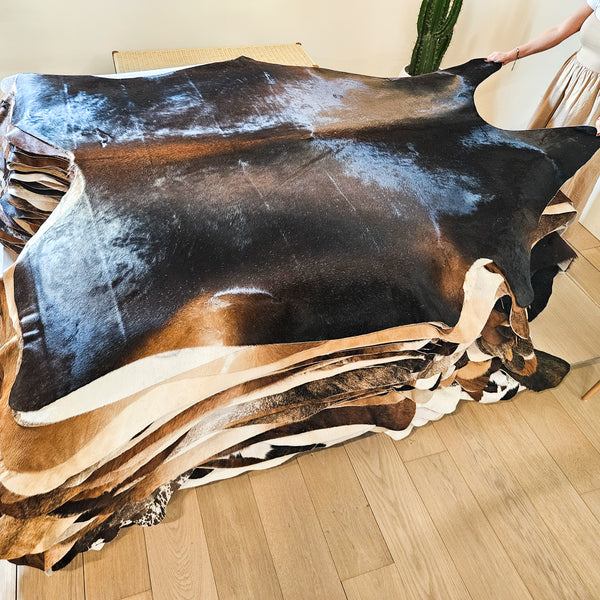 Brazilian Chocolate Cowhide Rug Size X Large 4349 , Stain Resistant Fur | eCowhides