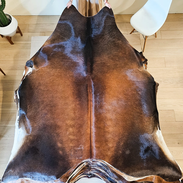 Brazilian Chocolate Cowhide Rug Size Xx Large 4367 , Stain Resistant Fur | eCowhides