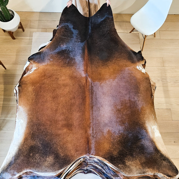 Brazilian Chocolate Cowhide Rug Size X Large 4379 , Stain Resistant Fur | eCowhides