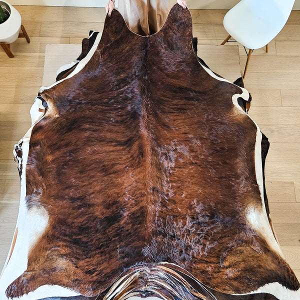 Brazilian Brindle Cowhide Rug Size Large 4385 , Stain Resistant Fur | eCowhides