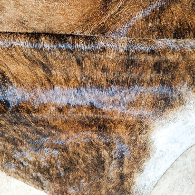 Brazilian Brindle Cowhide Rug Size X Large 4399 , Stain Resistant Fur | eCowhides