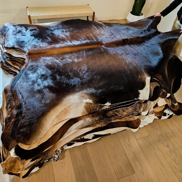 Brazilian Chocolate Cowhide Rug Size X Large 4463 , Stain Resistant Fur | eCowhides