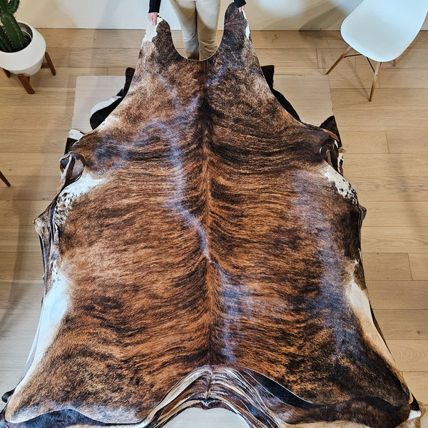 Brazilian Brindle Cowhide Rug Size Large 4464 , Stain Resistant Fur | eCowhides
