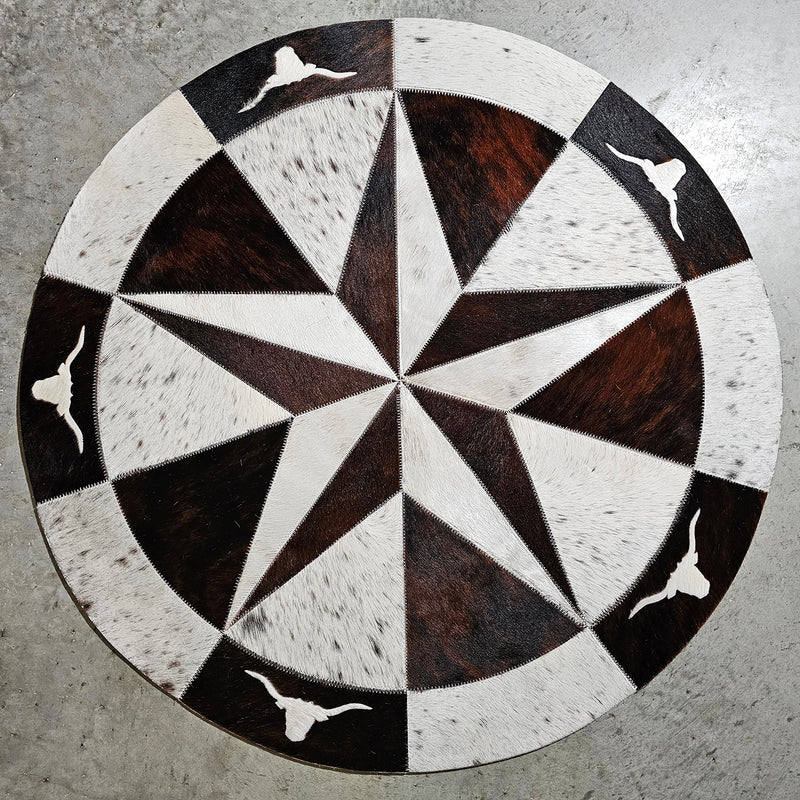 Texas Cowhide Star Round Rug Size 40 Inches S-4  | eCowhides