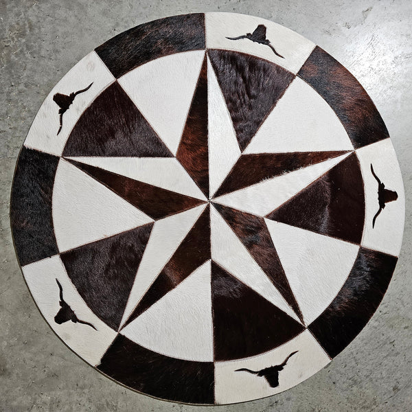 Texas Cowhide Star Round Rug Size 40 Inches S-24  | eCowhides
