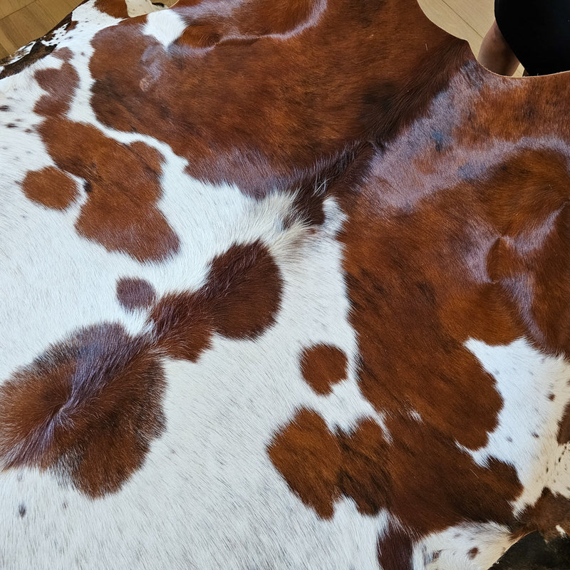 Tricolor Cowhide Rug Size 7'4" L x 7' W 6369