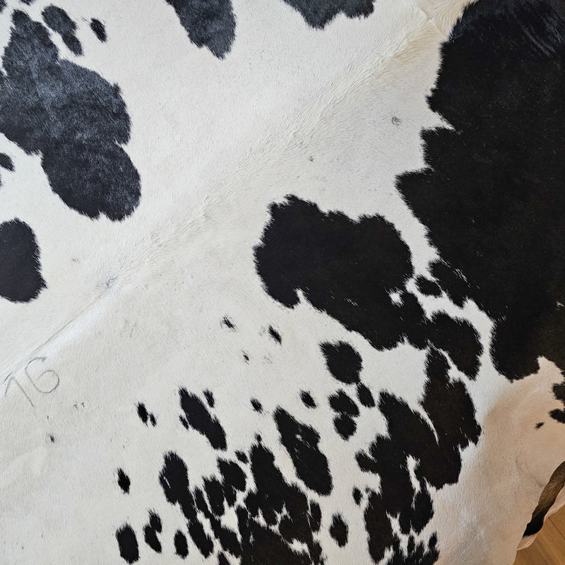 Brazilian Black and White Cowhide Rug Size 8'5" L x 6'9" W 6570