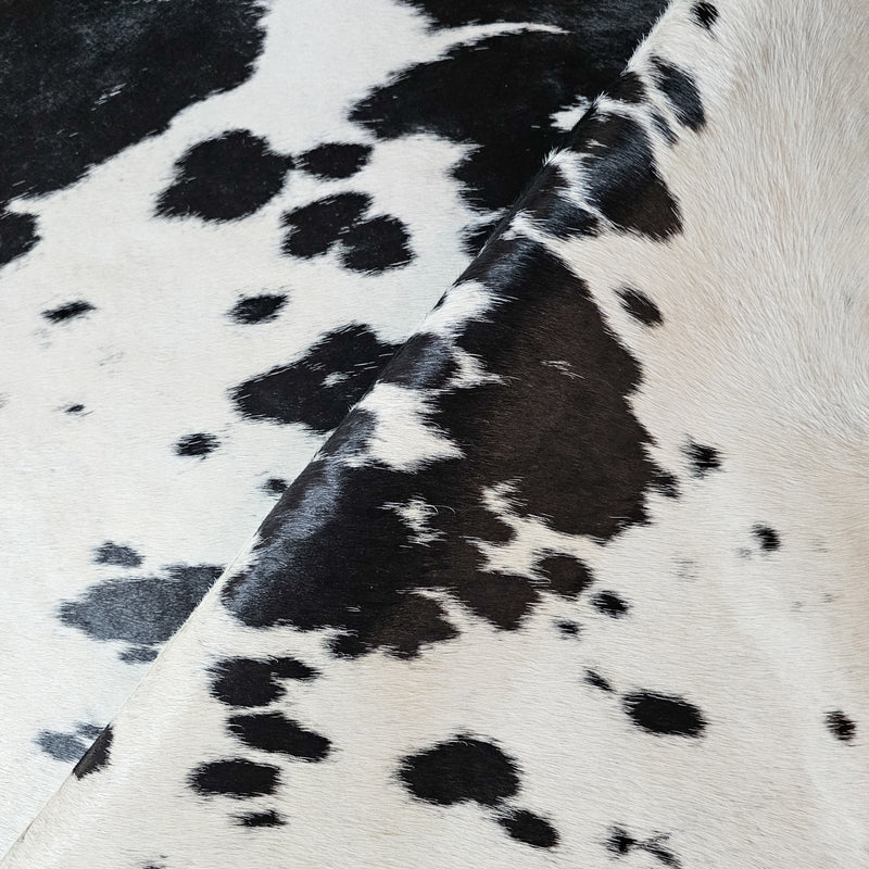 Brazilian Black and White Cowhide Rug Size 8'5" L x 6'9" W 6570