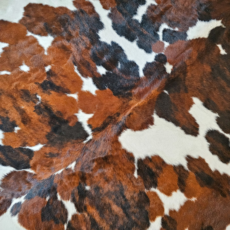 Tricolor Cowhide Rug Size 7'6" L x 7' W 6617