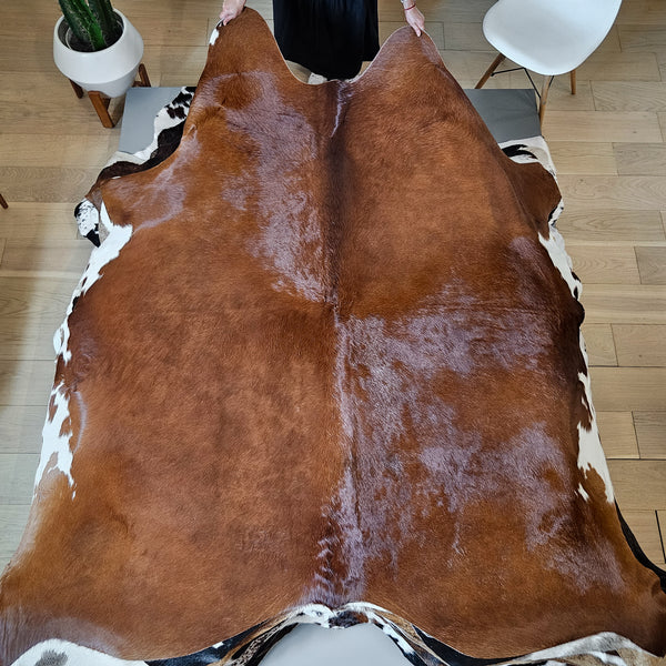 Brazilian Brown Cowhide Rug Size 7'9" L x 7'5" W 6670