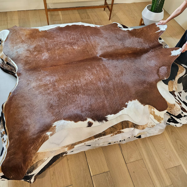 Brazilian Brown Cowhide Rug Size 7'4" L x 7'6" W 6677