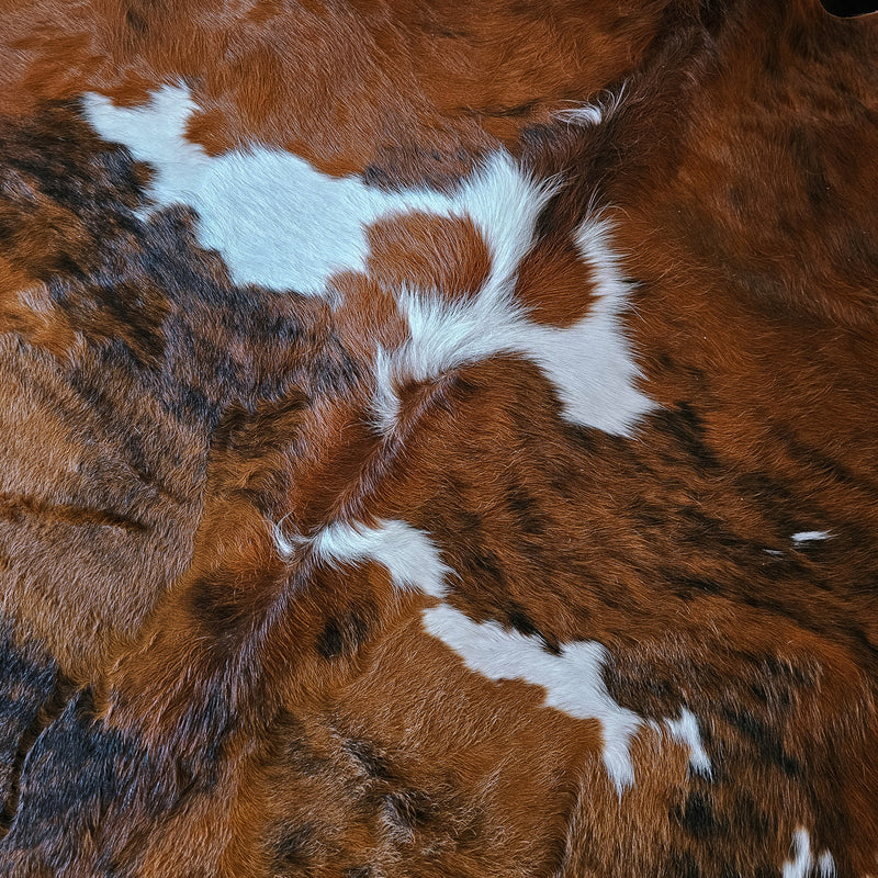 Tricolor Cowhide Rug Size 7'6" L x 6'8" W 6726