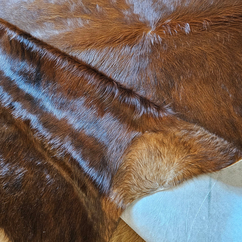 Brazilian Brindle Cowhide Rug Size 7'4" L x 7'9" W 7786