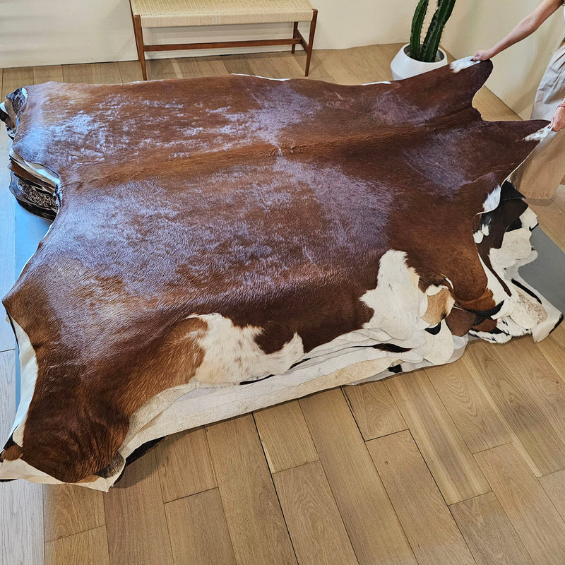 Brazilian Brown Cowhide Rug Size 7'11" L x 8'2" W 7797