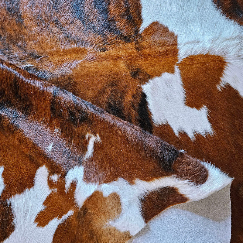 Tricolor Cowhide Rug Size 7'3" L x 7' W 7808