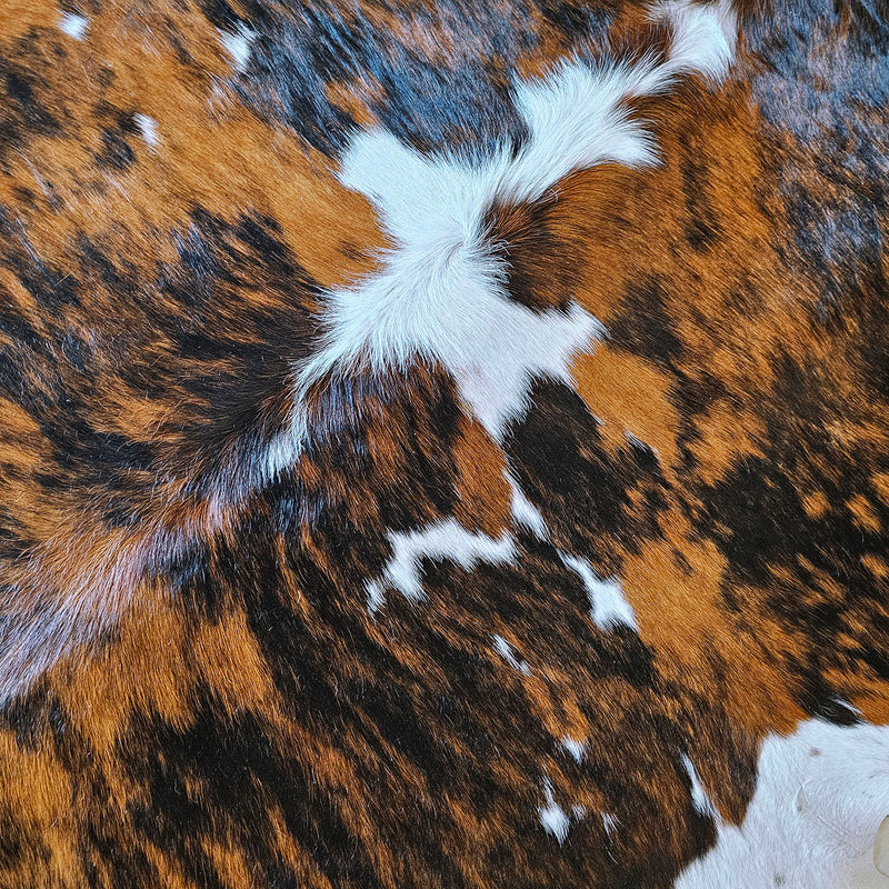 Tricolor Cowhide Rug Size 7'2" L x 6'6" W 7814