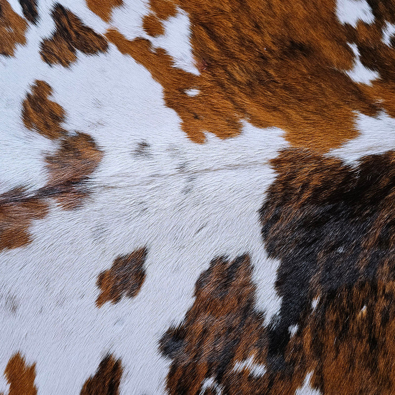 Tricolor Cowhide Rug Size 7'6" L x 6'5" W 7864