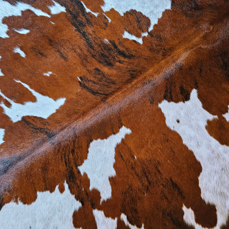 Tricolor Cowhide Rug Size 7'8" L x 7'3" W 7898