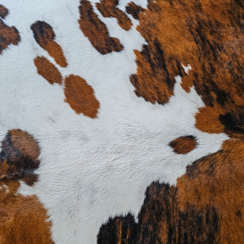 Tricolor Cowhide Rug Size 6'8" L x 6'8" W 7921