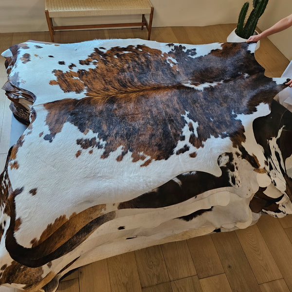 Tricolor Cowhide Rug Size 6'11" L x 6'2" W 7978