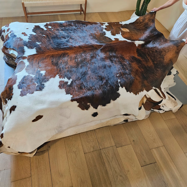 Tricolor Cowhide Rug Size 8'1" L x 7'9" W 7996