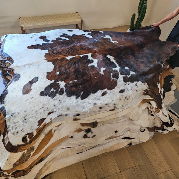 Tricolor Cowhide Rug Size 7'5" L x 5'4" W 8006