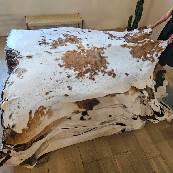 Tricolor Cowhide Rug Size 7'5" L x 6'9" W 8015