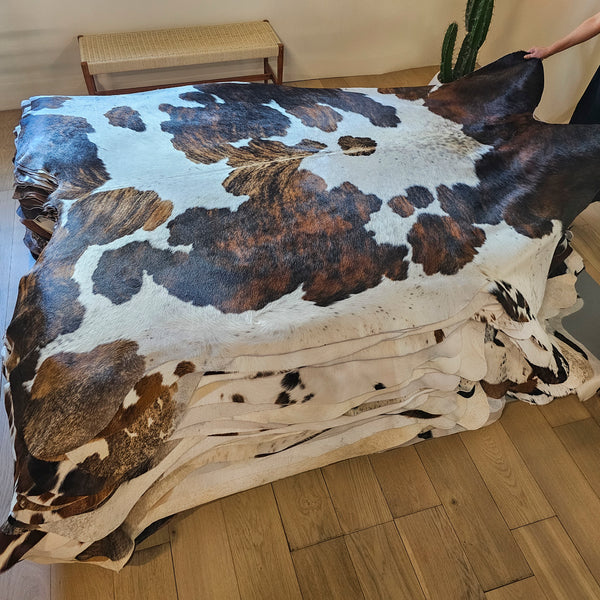 Tricolor Cowhide Rug Size 8'3" L x 7'0" W 8028