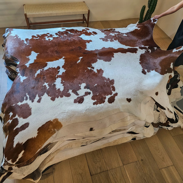 Tricolor Cowhide Rug Size 7'7" L x 7'4" W 8053