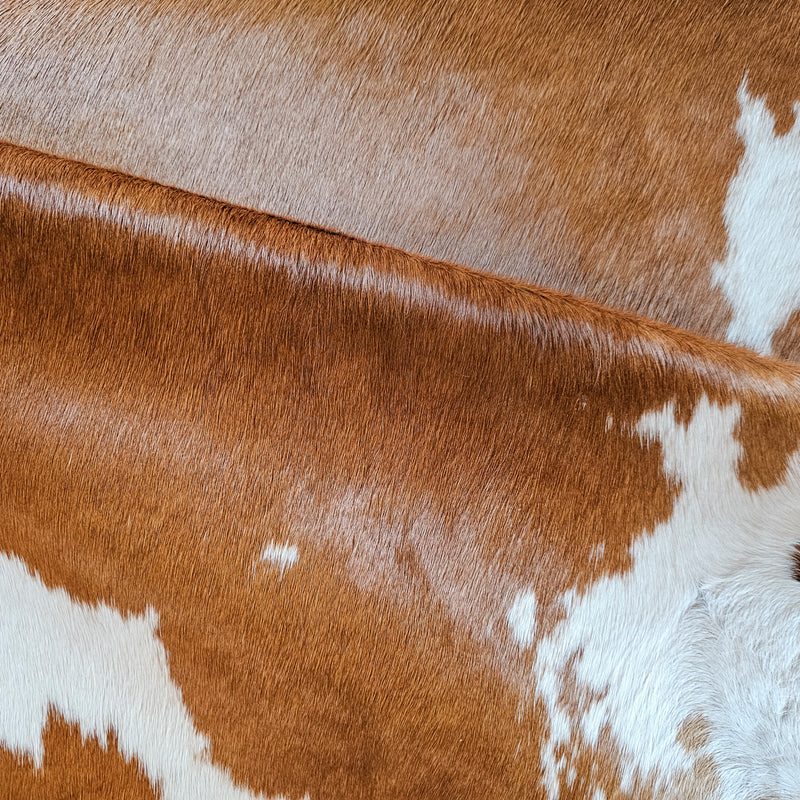 Brown and White Cowhide Rug Size 8'5" L x 6'10" W 8059