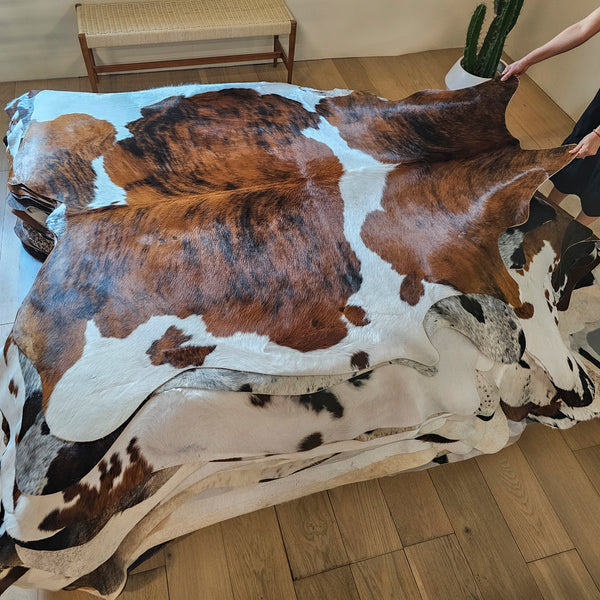 Tricolor Cowhide Rug Size 6'11" L x 6'0" W 8062